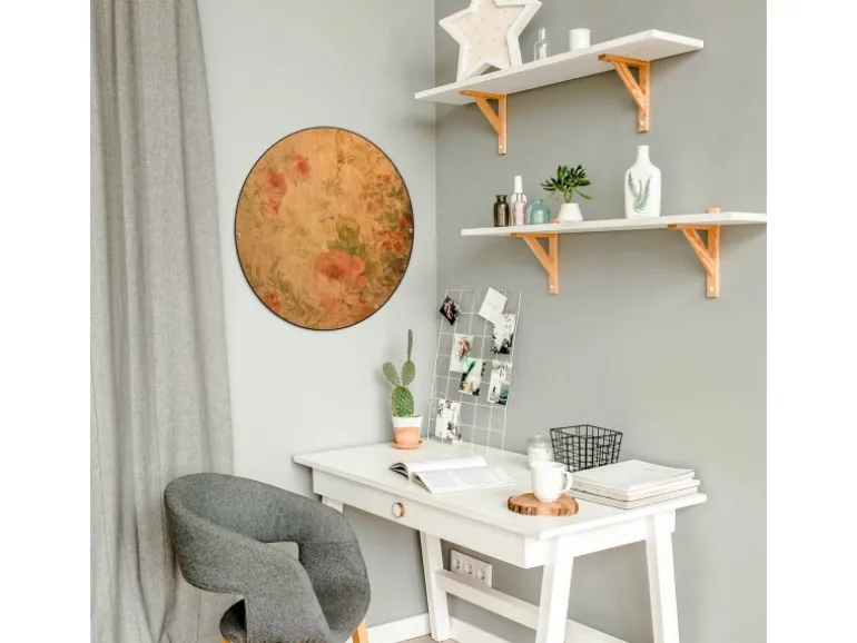 Banjado Magnettafel Rund Größe 47cm Magnetwand Schwarz Aus Metall Magnetpinnwand Pinnwand Motiv Blumen Antik