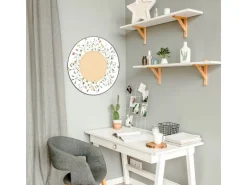 Banjado Magnettafel Rund Größe 47cm Magnetwand Schwarz Aus Metall Magnetpinnwand Pinnwand Motiv Hibiskus Kreis