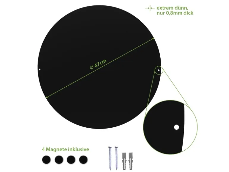 Banjado Magnettafel Rund Größe 47cm Magnetwand Schwarz Aus Metall Magnetpinnwand Pinnwand Motiv Lavendel