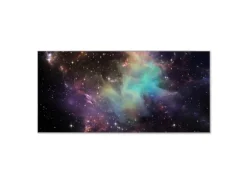 Banjado Magnettafel 78x37cm Magnetwand Silber Aus Metall Magnetpinnwand Pinnwand Inkl. 4 Magnete Motiv Im Weltall 2