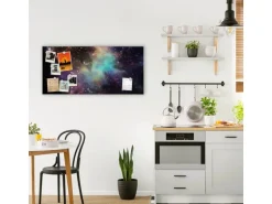 Banjado Magnettafel 78x37cm Magnetwand Silber Aus Metall Magnetpinnwand Pinnwand Inkl. 4 Magnete Motiv Im Weltall 2