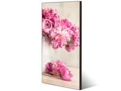 Banjado Magnettafel 37x78cm Magnetwand Schwarz Aus Metall Magnetpinnwand Pinnwand Inkl. 4 Magnete Motiv Pfingstrose
