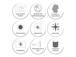 Banjado Magnettafel 50x50cm Magnetwand Weiß Aus Metall Magnetpinnwand Pinnwand Inkl. 4 Magnete Motiv Holzplanken