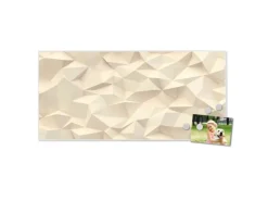 Banjado Magnettafel 78x37cm Magnetwand Weiß Aus Metall Magnetpinnwand Pinnwand Inkl. 4 Magnete Motiv Steinwand 2