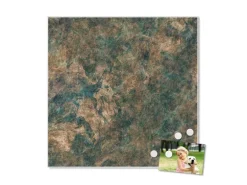 Banjado Magnettafel 50x50cm Magnetwand Weiß Aus Metall Magnetpinnwand Pinnwand Inkl. 4 Magnete Motiv Kupfer Patina