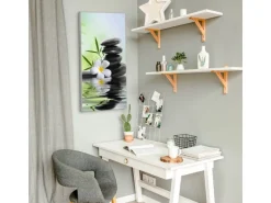 Banjado Magnettafel 37x78cm Magnetwand Silber Aus Metall Magnetpinnwand Pinnwand Inkl. 4 Magnete Motiv Steine & Relax 6