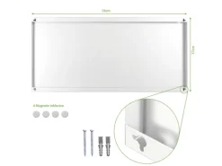 Banjado Magnettafel 78x37cm Magnetwand Weiß Aus Metall Magnetpinnwand Pinnwand Inkl. 4 Magnete Motiv Scratch