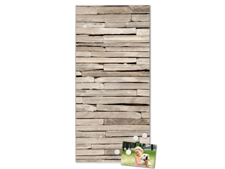 Banjado Magnettafel 37x78cm Magnetwand Silber Aus Metall Magnetpinnwand Pinnwand Inkl. 4 Magnete Motiv Steinplatten