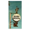 Banjado Magnettafel 37x78cm Magnetwand Weiß Aus Metall Magnetpinnwand Pinnwand Inkl. 4 Magnete Motiv Surf Beach