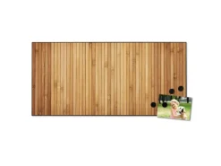 Banjado Magnettafel 78x37cm Magnetwand Schwarz Aus Metall Magnetpinnwand Pinnwand Inkl. 4 Magnete Motiv Bambusholz
