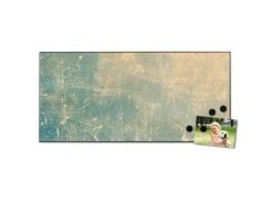 Banjado Magnettafel 78x37cm Magnetwand Schwarz Aus Metall Magnetpinnwand Pinnwand Inkl. 4 Magnete Motiv Patina Grün