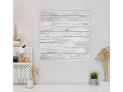 Banjado Magnettafel 50x50cm Magnetwand Weiß Aus Metall Magnetpinnwand Pinnwand Inkl. 4 Magnete Motiv Weiß Gebeizt
