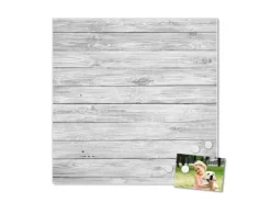 Banjado Magnettafel 50x50cm Magnetwand Weiß Aus Metall Magnetpinnwand Pinnwand Inkl. 4 Magnete Motiv Weiß Gebeizt