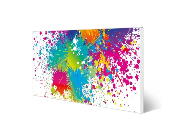 Banjado Magnettafel 78x37cm Magnetwand Weiß Aus Metall Magnetpinnwand Pinnwand Inkl. 4 Magnete Motiv Farbspritzer