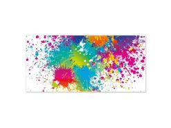Banjado Magnettafel 78x37cm Magnetwand Weiß Aus Metall Magnetpinnwand Pinnwand Inkl. 4 Magnete Motiv Farbspritzer