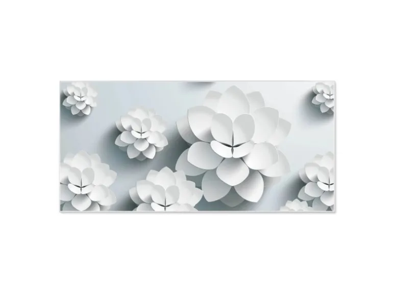Banjado Magnettafel 78x37cm Magnetwand Weiß Aus Metall Magnetpinnwand Pinnwand Inkl. 4 Magnete Motiv Papier Lotus
