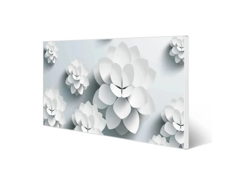 Banjado Magnettafel 78x37cm Magnetwand Weiß Aus Metall Magnetpinnwand Pinnwand Inkl. 4 Magnete Motiv Papier Lotus