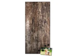 Banjado Magnettafel 37x78cm Magnetwand Schwarz Aus Metall Magnetpinnwand Pinnwand Inkl. 4 Magnete Motiv Altes Holz