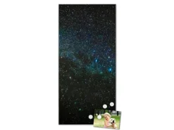 Banjado Magnettafel 37x78cm Magnetwand Silber Aus Metall Magnetpinnwand Pinnwand Inkl. 4 Magnete Motiv Nachthimmel