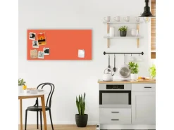 Banjado Magnettafel 78x37cm Magnetwand Weiß Aus Metall Magnetpinnwand Pinnwand Inkl. 4 Magnete Motiv Orange