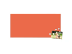Banjado Magnettafel 78x37cm Magnetwand Weiß Aus Metall Magnetpinnwand Pinnwand Inkl. 4 Magnete Motiv Orange