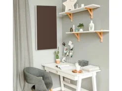 Banjado Magnettafel 37x78cm Magnetwand Weiß Aus Metall Magnetpinnwand Pinnwand Inkl. 4 Magnete Motiv Schokobraun