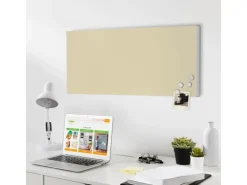 Banjado Magnettafel 78x37cm Magnetwand Weiß Aus Metall Magnetpinnwand Pinnwand Inkl. 4 Magnete Motiv Beige