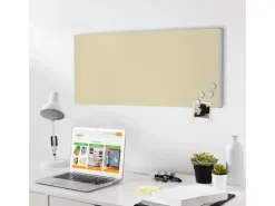 Banjado Magnettafel 78x37cm Magnetwand Weiß Aus Metall Magnetpinnwand Pinnwand Inkl. 4 Magnete Motiv Beige