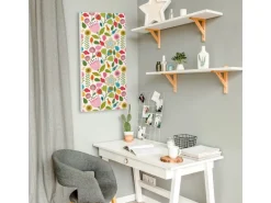 Banjado Magnettafel 37x78cm Magnetwand Weiß Aus Metall Magnetpinnwand Pinnwand Inkl. 4 Magnete Motiv Rosa Kelch Hell