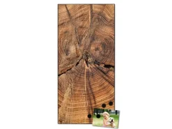 Banjado Magnettafel 37x78cm Magnetwand Schwarz Aus Metall Magnetpinnwand Pinnwand Inkl. 4 Magnete Motiv Jahresringe
