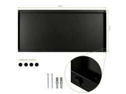 Banjado Magnettafel 78x37cm Magnetwand Schwarz Aus Metall Magnetpinnwand Pinnwand Inkl. 4 Magnete Motiv Jahresringe
