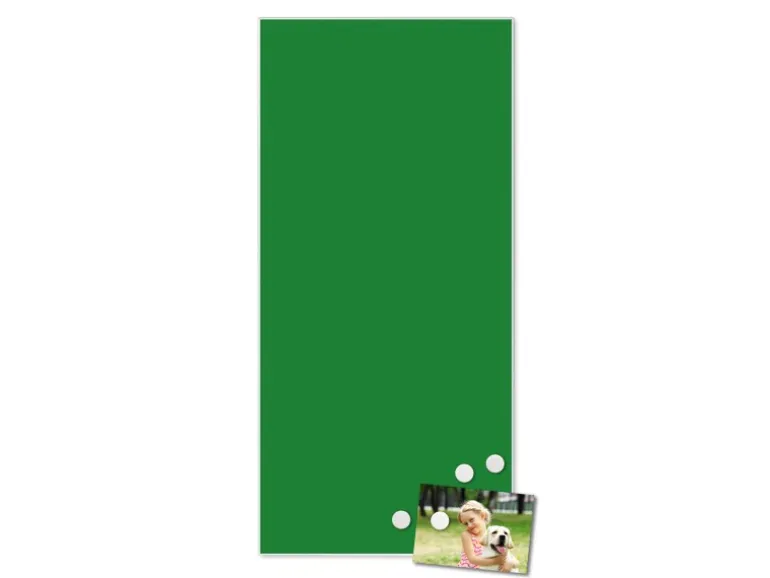 Banjado Magnettafel 37x78cm Magnetwand Weiß Aus Metall Magnetpinnwand Pinnwand Inkl. 4 Magnete Motiv Grün