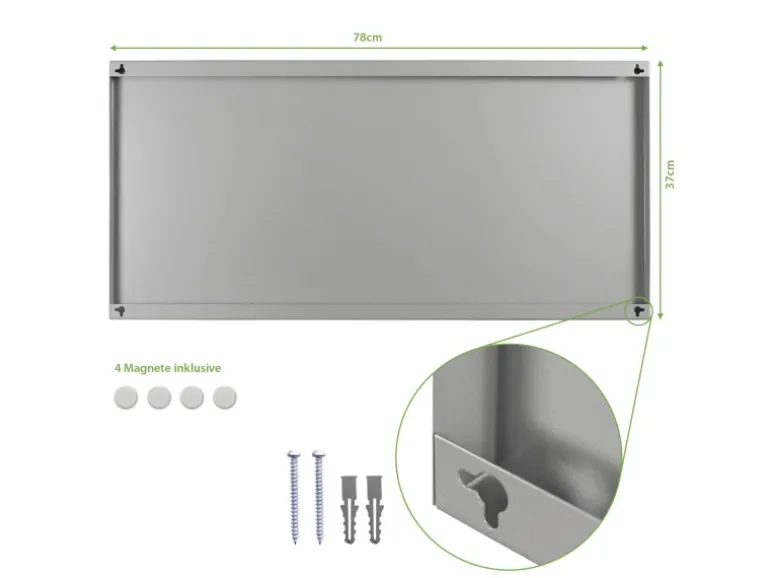Banjado Magnettafel 78x37cm Magnetwand Silber Aus Metall Magnetpinnwand Pinnwand Inkl. 4 Magnete Motiv Astronaut