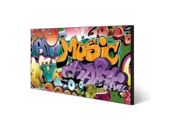 Banjado Magnettafel 78x37cm Magnetwand Schwarz Aus Metall Magnetpinnwand Pinnwand Inkl. 4 Magnete Motiv Graffiti