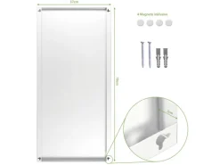 Banjado Magnettafel 37x78cm Magnetwand Weiß Aus Metall Magnetpinnwand Pinnwand Inkl. 4 Magnete Motiv Tau Auf Zweigen
