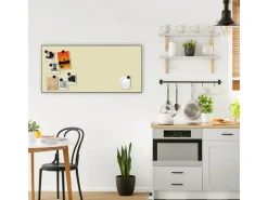 Banjado Magnettafel 78x37cm Magnetwand Schwarz Aus Metall Magnetpinnwand Pinnwand Inkl. 4 Magnete Motiv Beige