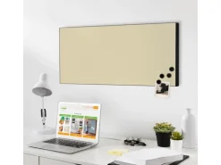 Banjado Magnettafel 78x37cm Magnetwand Schwarz Aus Metall Magnetpinnwand Pinnwand Inkl. 4 Magnete Motiv Beige