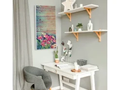 Banjado Magnettafel 37x78cm Magnetwand Weiß Aus Metall Magnetpinnwand Pinnwand Inkl. 4 Magnete Motiv Blumenpfücken