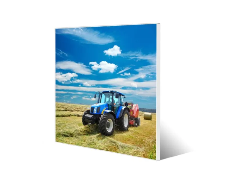 Banjado Magnettafel 50x50cm Magnetwand Weiß Aus Metall Magnetpinnwand Pinnwand Inkl. 4 Magnete Motiv Traktor