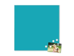 Banjado Magnettafel 50x50cm Magnetwand Weiß Aus Metall Magnetpinnwand Pinnwand Inkl. 4 Magnete Motiv Türkis