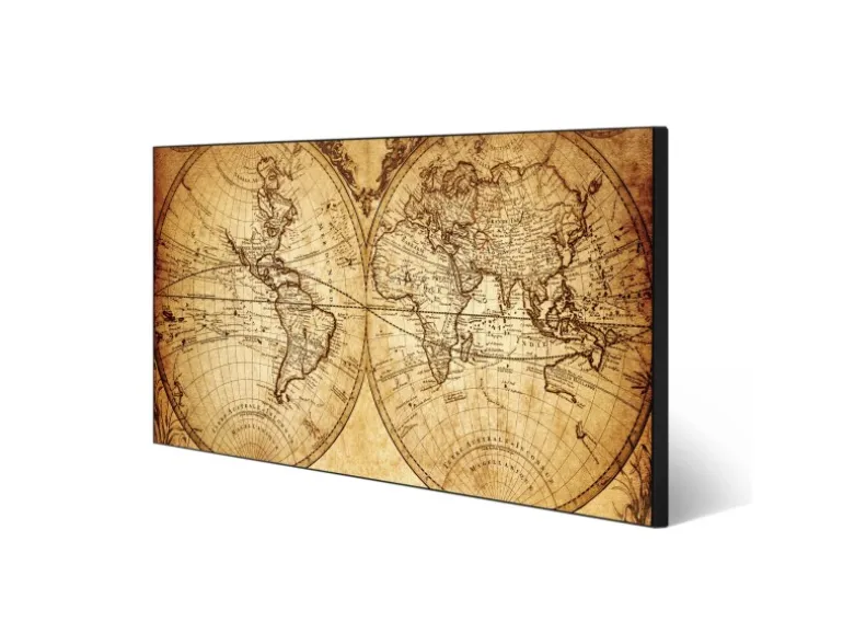 Banjado Magnettafel 78x37cm Magnetwand Schwarz Aus Metall Magnetpinnwand Pinnwand Inkl. 4 Magnete Motiv Sieben Weltmeere
