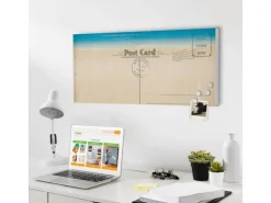 Banjado Magnettafel 78x37cm Magnetwand Weiß Aus Metall Magnetpinnwand Pinnwand Inkl. 4 Magnete Motiv Postkarte