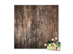 Banjado Magnettafel 50x50cm Magnetwand Weiß Aus Metall Magnetpinnwand Pinnwand Inkl. 4 Magnete Motiv Altes Holz