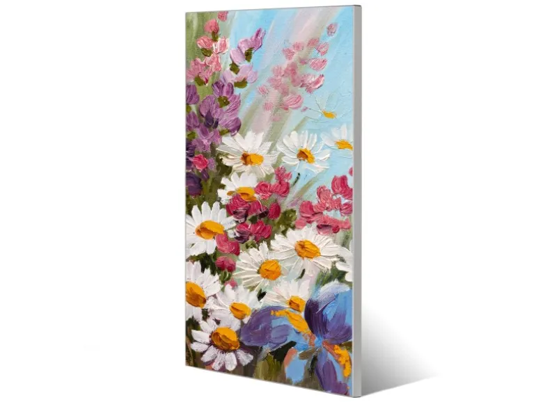 Banjado Magnettafel 37x78cm Magnetwand Silber Aus Metall Magnetpinnwand Pinnwand Inkl. 4 Magnete Motiv Sommerstrauss