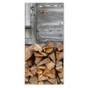 Banjado Magnettafel 37x78cm Magnetwand Silber Aus Metall Magnetpinnwand Pinnwand Inkl. 4 Magnete Motiv Feuerholz