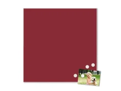 Banjado Magnettafel 50x50cm Magnetwand Weiß Aus Metall Magnetpinnwand Pinnwand Inkl. 4 Magnete Motiv Burgund