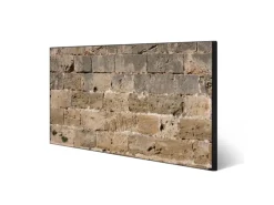 Banjado Magnettafel 78x37cm Magnetwand Schwarz Aus Metall Magnetpinnwand Pinnwand Inkl. 4 Magnete Motiv Steinwand Antik