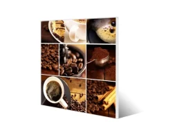 Banjado Magnettafel 50x50cm Magnetwand Weiß Aus Metall Magnetpinnwand Pinnwand Inkl. 4 Magnete Motiv Kaffee&Schokolade
