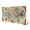 Banjado Magnettafel 78x37cm Magnetwand Weiß Aus Metall Magnetpinnwand Pinnwand Inkl. 4 Magnete Motiv Historische Weltkarte