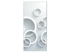 Banjado Magnettafel 37x78cm Magnetwand Silber Aus Metall Magnetpinnwand Pinnwand Inkl. 4 Magnete Motiv Weiße Ringe